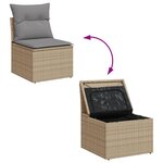 vidaXL Salon de jardin et coussins 12 Pièces mélange beige résine tressée