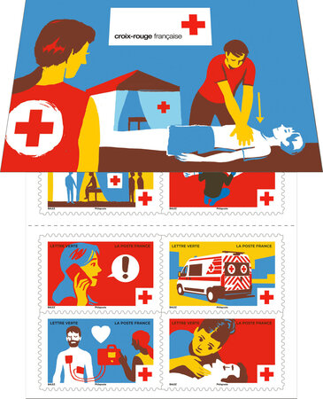 Carnet 10 timbres - La Croix Rouge Française - Prévenir et éduquer - Lettre Verte