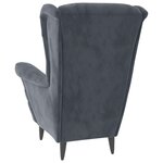 vidaXL Fauteuil gris foncé velours