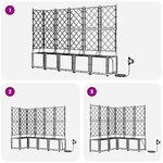 vidaXL Pots de jardin Gris 120 x 120 x 142 cm Acier