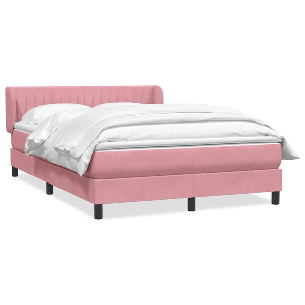 vidaXL Sommier à lattes de lit avec matelas rose 160x220 cm velours