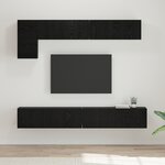 vidaXL Ensemble meuble TV avec étagère avec stockage avec porte 5 Pièces Chêne noir