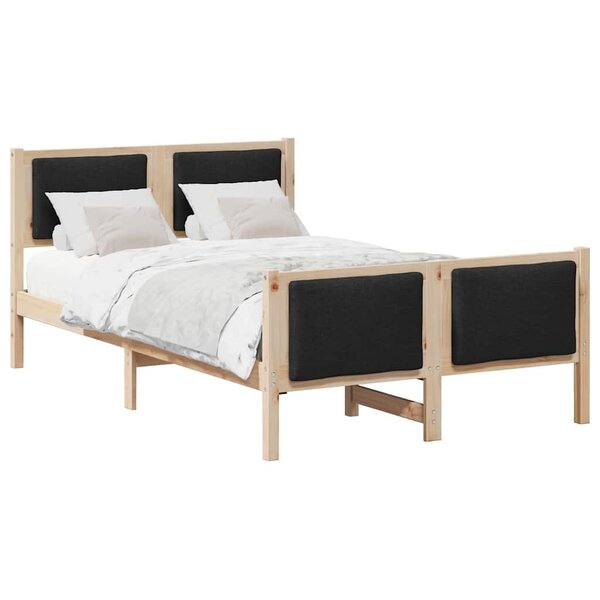 vidaXL Cadre de lit avec tête de lit Noir 120 x 200 cm tissu