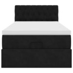VidaXL Cadre de lit ottoman avec matelas noir 100x200cm velours