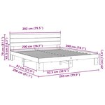 vidaXL Cadre de lit avec tête de lit sans matelas 200 x 200 cm