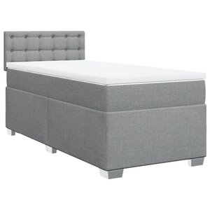 vidaXL Sommier à lattes de lit et matelas Gris clair 90x190 cm Tissu