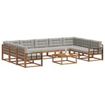 vidaXL Ensemble de canapés d'extérieur 10 Pièces Gris Naturel et Clair