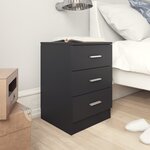 vidaXL Tables de chevet 2 Pièces Noir 38x35x56 cm Bois d'ingénierie