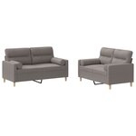 vidaXL Ensemble de canapés 2 Pièces avec coussins taupe tissu