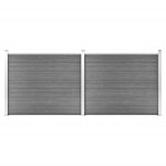 vidaXL Ensemble de panneau de clôture WPC 353x146 cm Gris