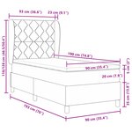 Lit Box Spring vidaXL avec Matelas - Gris Foncé  90x190 cm  Tissu