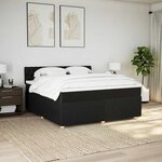 vidaXL Sommier à lattes de lit avec matelas Noir 180x200 cm Tissu