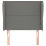 vidaXL Tête de lit avec oreilles Gris foncé 93x23x118/128 cm Tissu