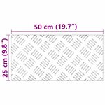 vidaXL Nez de marche Rectangulaire 2 Pièces Argenté 50 x 25 cm Aluminium