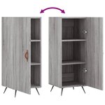 vidaXL Buffet Sonoma gris 34 5x34x90 cm Bois d'ingénierie