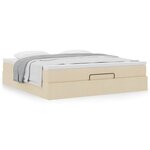 VidaXL Cadre de lit ottoman avec matelas crème 160x200 cm tissu