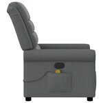 vidaXL Fauteuil inclinable de massage en tissu gris foncé