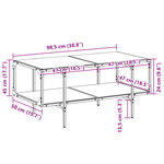 vidaXL Table basse avec dessus en verre transparent 98 5x50x45cm acier