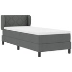 vidaXL Lit boxspring avec matelas Gris foncé 80 x 200 cm tissu