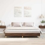 vidaXL Cadre de lit sans matelas chêne marron 200x200 cm