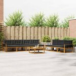 vidaXL Ensemble de canapés d'extérieur 8 Pièces Naturel et Anthracite