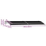 vidaXL Auvent de porte Noir 240x75 cm PC