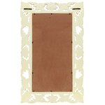 vidaXL Miroir sculpté à la main Blanc 80x50 cm Bois de manguier massif