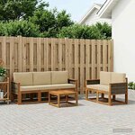 vidaXL Ensemble de canapés d'extérieur avec coussin 6 Pièces Naturel