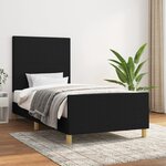 vidaXL Cadre de lit avec tête de lit Noir 80x200 cm Tissu