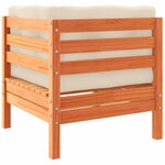 vidaXL Salon de jardin 9 Pièces avec coussins marron cire bois pin massif