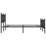 vidaXL Cadre de lit métal sans matelas avec pied de lit noir 137x190cm