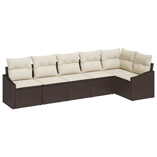 vidaXL Ensemble de salle à manger pour jardin 6 Pièces Marron  Crème