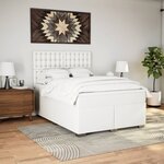 vidaXL Sommier à lattes de lit avec matelas Blanc 140x190cm Similicuir