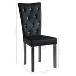 vidaXL Chaises à manger lot de 4 Noir Velours
