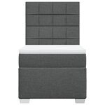 vidaXL Sommier à lattes de lit avec matelas Gris foncé 80x200 cm Tissu