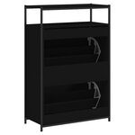 vidaXL Armoire à chaussures noir 75x34x112 cm bois d'ingénierie