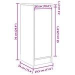 vidaXL Buffet chêne noir 29 5x34x76 cm bois d'ingénierie