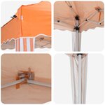 vidaXL Tente de fête pop-up 195 x 195 x 245 cm Orange Tissu Oxford
