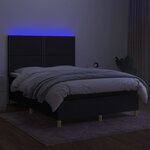 vidaXL Sommier à lattes de lit et matelas et LED Noir 140x200 cm Tissu