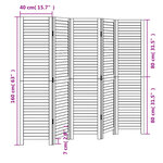 vidaXL Cloison de séparation 5 panneaux noir bois de paulownia massif