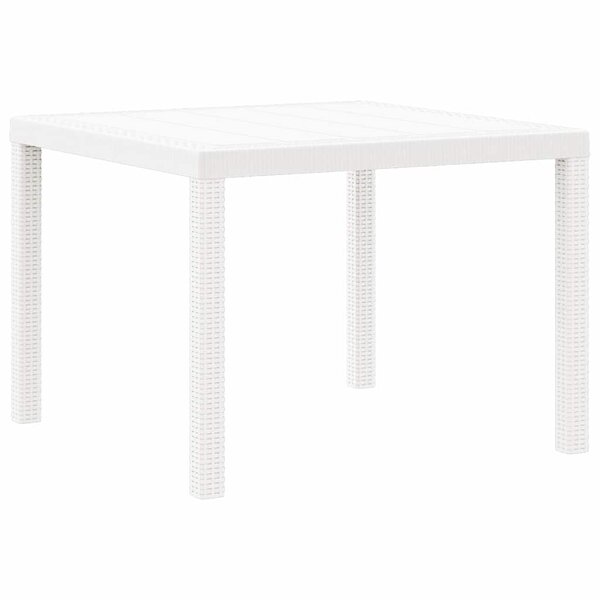 vidaXL Table de Jardin Blanc 100 x 100 x 73 cm polyrotin