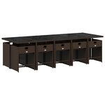 vidaXL Ensemble à manger de jardin et coussins 11 Pièces marron rotin