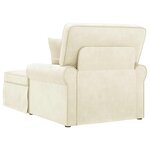 vidaXL Chaise lounge avec jupe avec coussin Crème 91 x 157 x 91 cm