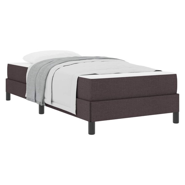 vidaXL Lit à ressorts avec matelas Marron foncé 100 x 200 cm tissu