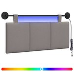 vidaXL Tête de lit suspendue Taupe Velours