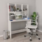 vidaXL Bureau avec étagères Blanc brillant 110 x 45 x 157 cm Aggloméré