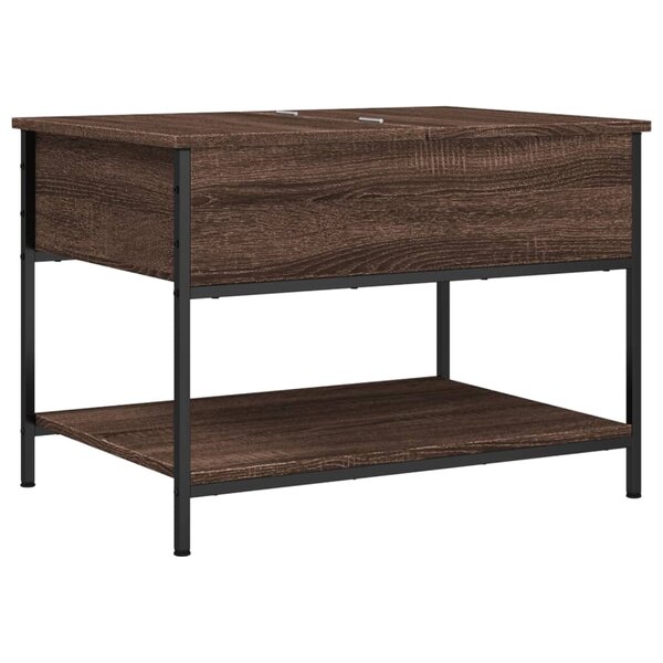 vidaXL Table basse chêne marron 70x50x50 cm bois d'ingénierie et métal