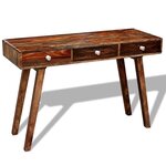 vidaXL Table console avec 3 tiroirs 76 cm Bois massif