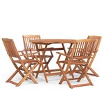 vidaXL Ensemble à manger de jardin 5 Pièces Bois d'acacia solide