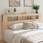 vidaXL Tête de lit à LED chêne sonoma 200x18 5x103 5cm bois ingénierie